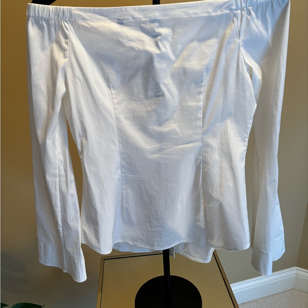 Theory White Off-Shoulder Blouse - Picture 2 of 2